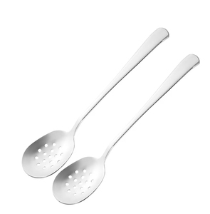 Nouvellement cuillère de cuisson en acier inoxydable fabricant gros manche en bois belle cuillère de service en acier cuillère de cuisson polyvalente - Product Image 6