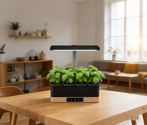 Jardin intérieur intelligent J&C Wood look, LED spectre complet, hauteur réglable, minuteur pour jardinage intérieur et agriculture urbaine - Product Image 2