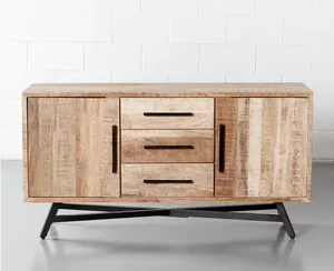 Buffet modulaire en bois de manguier massif NORDIC FRAME, durable, surface rugueuse, finition naturelle brute - Product Image 2