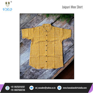 Chemise décontractée pour homme en coton 100% fait main, imprimée au bloc, style Jaipuri, respirante, à manches courtes, pour l'été, en stock - Product Image 2