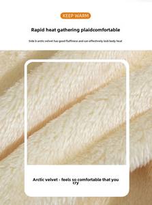 Veste doublée en polaire avec sweat côtelé en corail-Haut unisexe décontracté à col montant à l'américaine - Product Image 2