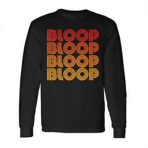 Bloop Blooper Fun Silly T-shirt a maniche lunghe unisex per adulti taglia grande - Product Image 2