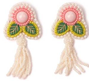 ต่างหูลูกปัดปักลายกุหลาบตุ้มหูลูกปัดหลากสีตามสั่งสำหรับผู้หญิงเครื่องประดับสำหรับปาร์ตี้เทศกาลในราคาที่ดีที่สุด - Product Image 1