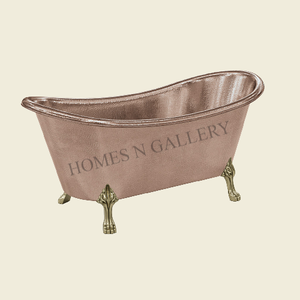 Bañeras independientes de cobre y plata personalizadas al por mayor, escurridor de forma ovalada martillada de diseño tradicional para remojar hidromasaje - Product Image 5