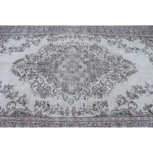 Alfombra Turca de 5.4x9.5 pies, Alfombra, Alfombra Ikat Gris de Lana - Product Image 5