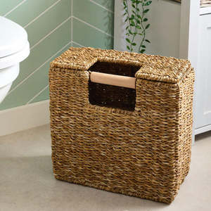 Portarrollos de Papel Higiénico Cuadrado de Jacinto de Agua, Cesta de Almacenamiento Independiente para Baño, Hecho a Mano en Vietnam por VgreenArt - Product Image 4