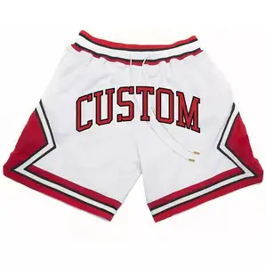Pantalones cortos de baloncesto con diseño personalizado, shorts de malla de poliéster 100%, bordados cosidos, para correr - Product Image 1