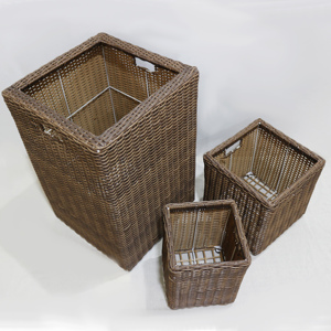 Macetas y jardineras decorativas para exteriores hechas a mano de fábrica de Artex Dong Thap tejidas con cuerda de hierba marina de jacinto de agua - Product Image 4
