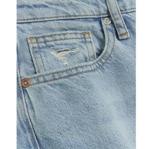 Jeans de mezclilla para mujer, estilo urbano, de pierna ancha, rectos, retro, de corte regular, rasgados, transpirables, lavados, servicio OEM - Product Image 5