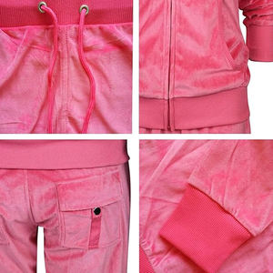 Nantucket Breeze Arched Diamante Velour Chándal acampanado Parte inferior Pierna acampanada Fit Bolsillos de parche Chándal clásico - Product Image 2