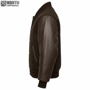 Coupe-vent en cuir léger personnalisé du fabricant Blouson bombardier Letterman de baseball pour hommes Meilleure veste universitaire Support en toile - Product Image 3