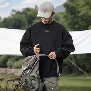 Felpa Unisex con scollo a girocollo in pelle scamosciata morbida e spazzolata, felpa Casual, Pullover invernale 500g Minimal Logo, abbigliamento quotidiano - Product Image 3