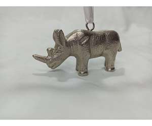 Premium Gold Finish Modern Aluminium Rhino Sculpture Artistic Carved & Molded Home Decor Table <b>Ornament</b> at Cheap Price - Product Image 5