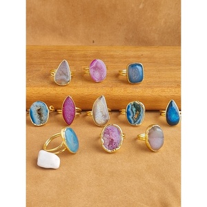 Stylish <b>Gold</b> Plated Fashion <b>Rings</b> with Colorful Stone Accents Resale Appeal Product - Product Image 1