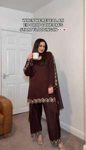 ชุดสูทผ้าจอร์เจียแบบปักลายสไตล์อินเดียสำหรับงานปากัส - Product Image 6