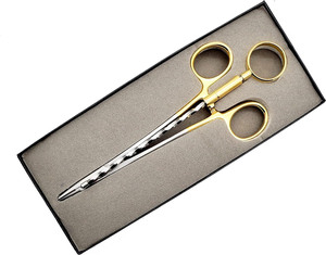 Pince à torsion LIKAMED CORWIN-HEGAR 16 cm en acier inoxydable avec porte-aiguille Corwin et poignée dorée de type clip - Product Image 6