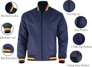 Última OEM personalizado de los hombres de talla grande chaqueta de béisbol de estilo largo Varsity cuero bordado de alta calidad para el invierno - Product Image 6