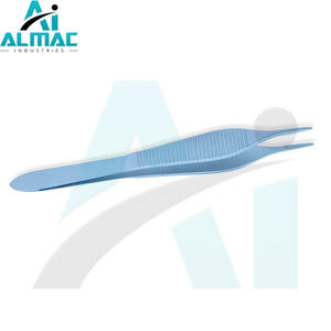 Almac ชุดคีมหนีบไมโคร Adson 12ซม. เครื่องมือมือไทเทเนียมด้ามจับแบนตรงปลายหยักขายร้อน - Product Image 3