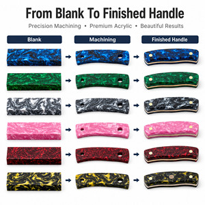 Custom Marble Pattern Acrylic Handle Blanks Knife Making <b>Material</b> for Chef Knife Folding Knife Outdoor Knife - Product Image 2