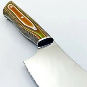 Cuchillo de Cocina Tipo Cleaver de Acero Inoxidable de 9 Pulgadas Hecho a Mano con Funda de Cuero Única, Mango Hermoso y Personalizable - Product Image 2