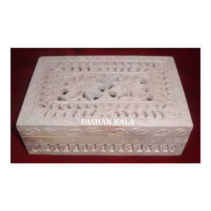 Caja de joyería tallada de esteatita Natural de diseño más atractivo, forma Rectangular para decoración del hogar y caja de propósito de regalo de negocios - Product Image 1