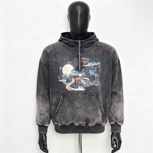 เสื้อฮู้ดดี้ HSI แบบมีโลโก้สั่งทำ ทรงหลวม ไหล่ตก ผ้าคอตตอน 100% หนัก 450 GSM สไตล์วินเทจ ทรงปกติ ใส่ได้ทั้งชายและหญิง ลุคดิสเทรส สำหรับฤดูใบไม้ร่วง - Product Image 3