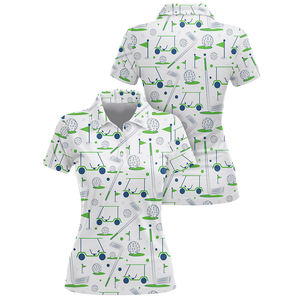 Polo de golf suave para mujer de nuevo diseño, polos de poliéster estampados para mujer al por mayor con logotipo personalizado - Product Image 4