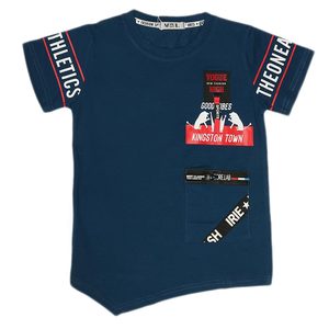 T-shirt à manches courtes pour garçons - Bleu acier - Product Image 1
