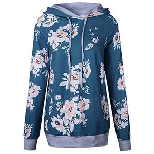 Sweat-shirts à capuche pour femmes en polyester et coton imprimé, logo personnalisé, OEM ODM, vente en gros d'usine, molleton décontracté, respectueux de l'environnement - Product Image 2