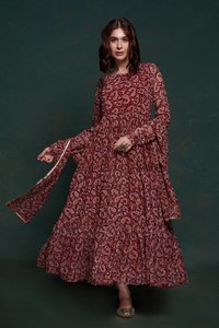 Vente chaude indien pakistanais traditionnel Pishwas nouveau concepteur à la mode manches longues belle robe Anarkali pour femmes décontractées - Product Image 6