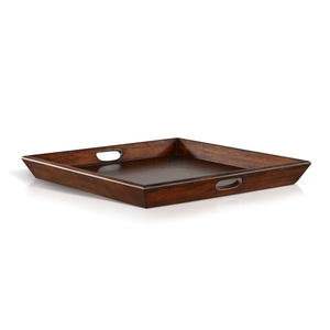 Ensemble de plateaux de service en bois noir élégant de forme rectangulaire et design moderne pour un service élégant - Product Image 6