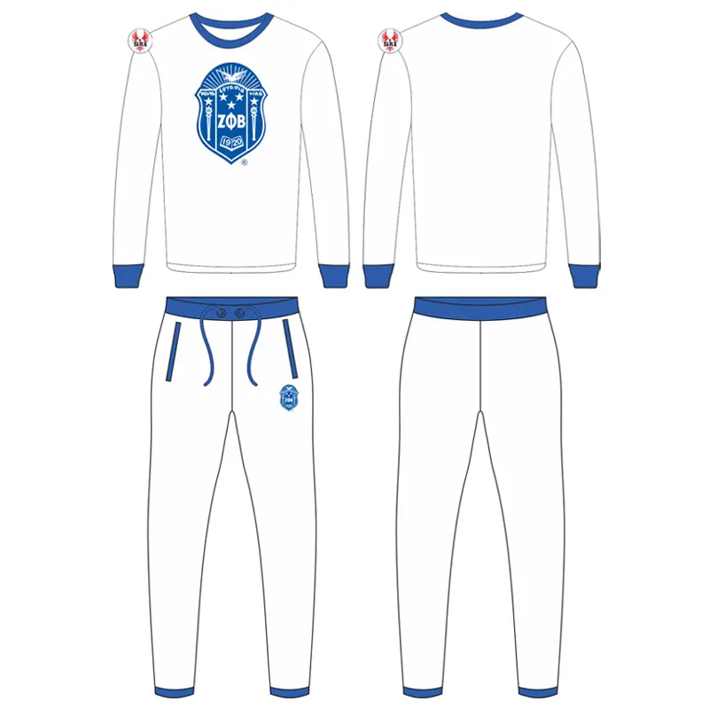 Zeta Phi Beta Pajama Set Embroidered Cotton Women PJ Set | Sorority Sublimated Ladies Custom Made Silk Pyjama Set Sleep Wear