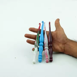 Attractive Resin Crochet Hooks 3mm Handmade Luxury Crochet <b>Kit</b> Hand <b>Knitting</b> Sewing Custom Logo Customizable Style Crescent - Product Image 4