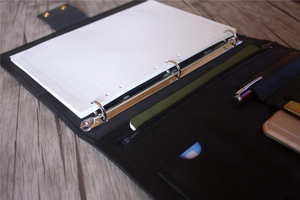 A4หนังแท้พร้อมที่ดึง LPF-0271-Zipper และกระเป๋าซิป - Product Image 6