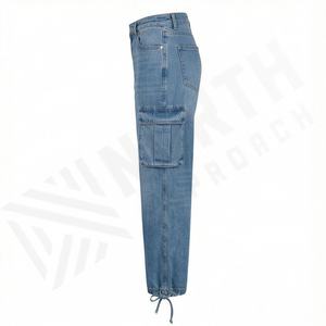 Pantalones Vaqueros Cargo Personalizados para Mujer, Nueva Moda, Estilo Urbano, Logotipo, Verano, Material Lavado Plano, Premium, Ropa Moderna para Damas - Product Image 3