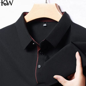 Polo en soie glacée de haute qualité à manches courtes avec impression de lettres, nouveau t-shirt d'été 2024, vêtements pour hommes, chemises, ropa para hombre - Product Image 6