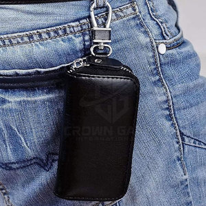 Porte-clés court de qualité supérieure en cuir souple avec sangle robuste et anneau en acier, léger, idéal pour les voyages, les activités de plein air et l'usage quotidien - Product Image 6