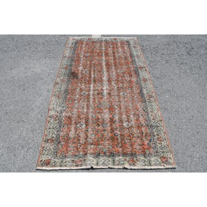 พรมตุรกีโบราณทรงสี่เหลี่ยมผืนผ้าขนาดใหญ่3.6 X 6.5ft คลาสสิกสีแดงสีเบจนามธรรมการเย็บปะติดปะต่อกันลวดลายผ้าขนสัตว์ยางสำหรับวัยรุ่นใช้ในห้องโถง - Product Image 1