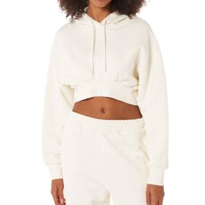 เสื้อฮู้ดครอปแขนยาวสีพื้นสไตล์ Y2K สตรีทแวร์ทรงหลวม พิมพ์ลายโลโก้ด้านหน้า สำหรับฤดูหนาว - Product Image 3