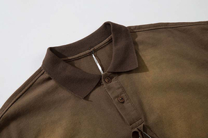 Camiseta extragrande de 100% algodón con logotipo personalizado para hombre, Camiseta estampada con corte y costura ácido desgastado Vintage para hombre - Product Image 5