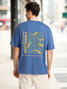 T-Shirt Homme 100% Coton 240GSM Surdimensionné Personnalisé Qualité Couture Premium Design Vierge 2025 Streetwear Vente en Gros OEM - Product Image 2