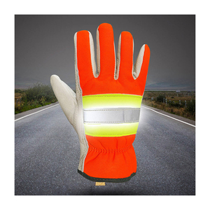 ถุงมือหนังวัวแยกชิ้นเกรดพรีเมี่ยมถุงมือหนังสะท้อนแสงมองเห็นได้ถุงมือหนังอุตสาหกรรมทำงาน - Product Image 3