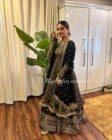 Lakhnavi Premium Net Duppatta Lehenga Collection Ladies Dress Hand Work Thread Pure Viscose Georgette Fabric Handcrafted Suit
