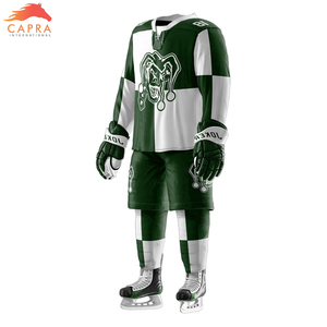 ชุดยูนิฟอร์มฮอกกี้น้ำแข็ง CAPRA OEM คุณภาพสูง ผลิตจากโพลีเอสเตอร์ 100% ปรับแต่งได้ พร้อมบริการพิมพ์ลายแบบ Heat-Transfer  สามารถเลือกชื่อทีม สี และขนาดได้ - Product Image 4