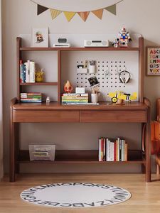 Wooden Study <b>Desk</b> with Bookshelf and Storage Drawers for Children's Bedroom Home Office Furniture Set - Product Image 2
