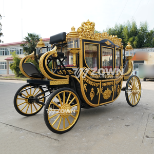 Carruaje de caballos real pequeño de lujo, cuatro ruedas, vehículo de boda turístico eléctrico, vagón a la venta para paseos en parques de atracciones - Product Image 3