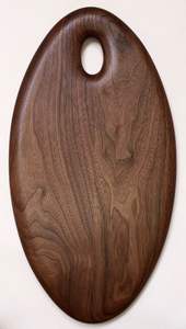 Planche à découper ronde en bois de noyer avec poignée en cuir Planche à découper moderne pour fromage Fruits Apéritifs et collations - Product Image 3