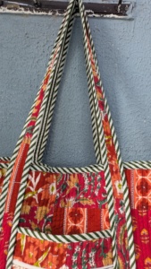 Pinksa Fashion Handmade Indian Cotton Block Print Quilted Open Closure Women's Shoulder Shopping Tote <b>Bag</b> Pockets Autumn Winter - Product Image 2