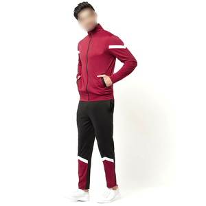 Conjuntos de chándal de poliéster de longitud completa de ajuste regular transpirable, ropa exterior de entrenamiento para hombres de tiro medio con cuello simulado, chándal de último estilo - Product Image 3