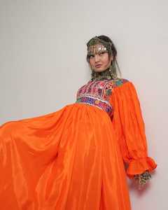 โชว์สไตล์ลำลองของคุณด้วยชุดเดรสผู้หญิงอัฟกานิสถานคุณภาพสูง งานเย็บมือ ดีไซน์วินเทจ เรียบหรู ทรงเอ ปักลายระบาย 100% - Product Image 2